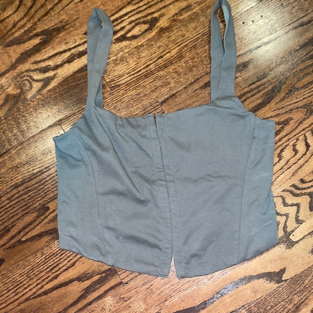 dark green knit corset too